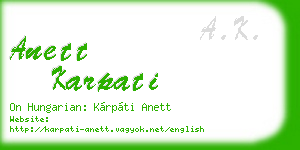 anett karpati business card